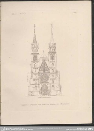 Platte 4. Giebelseite (Wesrtseite) der St. Lorenzkirche.