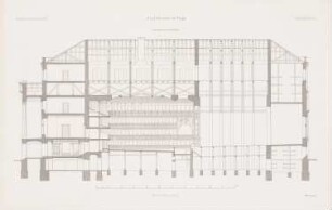 Stadttheater, Riga: Längsschnitt (aus: Atlas zur Zeitschrift für Bauwesen, hrsg. v. G. Erbkam, Jg. 19, 1869)