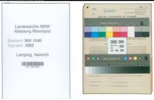 Entnazifizierung Heinrich Lamping , geb. 04.06.1892 (Landwirt)