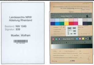 Entnazifizierung Wolfram Mueller , geb. 07.10.1921 (Geologe)