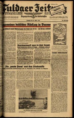 Ausgabe vom Dienstag, den 28. April 1942.