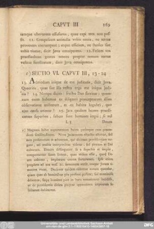 Sectio VI. Caput III, 13 - 24