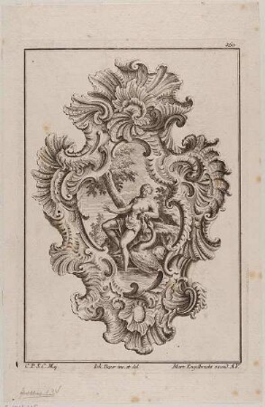 Wandleuchter aus Muschelwerk mit mythologischer Szene