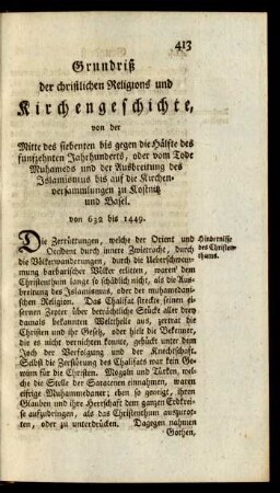 Grundriß der christlichen Religions und Kirchengeschichte ...