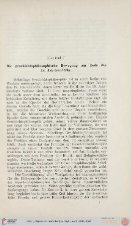 Kapitel I. Die geschichtsphilosophische Bewegung am Ende des 18. Jahrhunderts