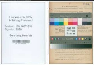Entnazifizierung Heinrich Bensberg , geb. 17.02.1902 (Lehrer)