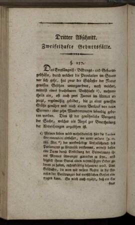 Dritter Abschnitt. Zweifelhafte Geburtsfälle.