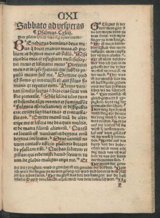 Sabbato ad vesperas Psalmus. Cxliii.