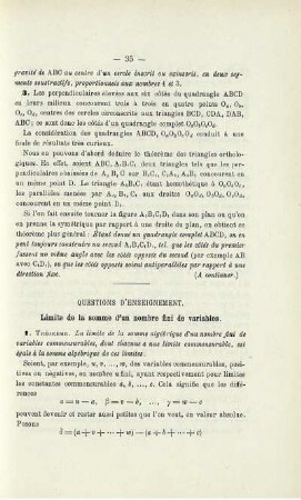 QUESTIONS D´ENSEIGNEMENT.