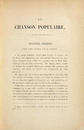La chanson populaire