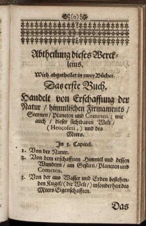 Abtheilung dieses Werckleins.