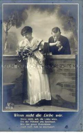Postkarte mit Liebespaar und Vers