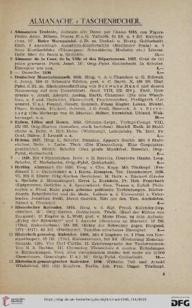 Almanache/Taschenbücher (Nr. 1-71)