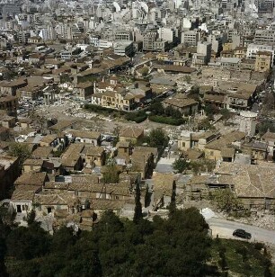 Athen. Blick von der Akropolis auf Stadtrand