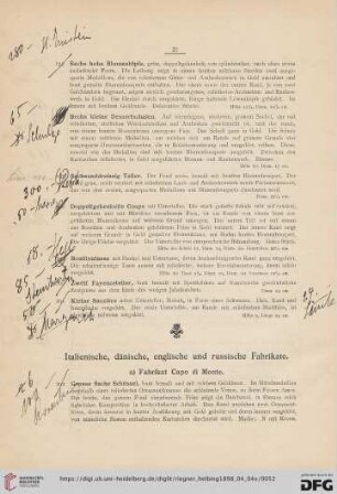 Italienische, dänische, englische und russische Fabrikate (Nr. 202-209)