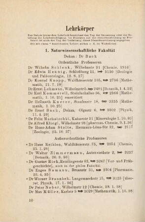 10-22, Lehrkörper