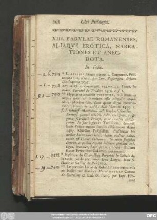 XIII. Fabulae Romanenses, Aliaque Erotica, Narrationes Et Anecdota.