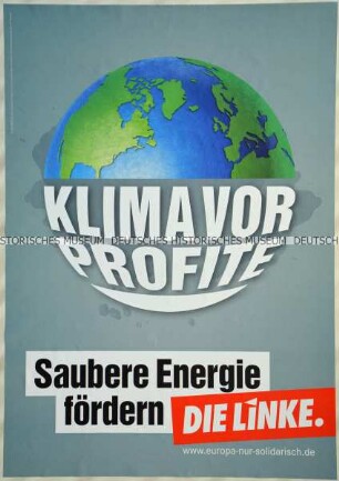 Plakat der Partei Die Linke zur Wahl des Europäischen Parlaments im Mai 2019