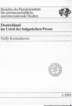 Deutschland im Urteil der bulgarischen Presse