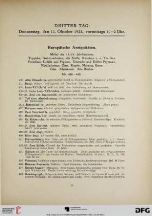 Europäische Antiquitäten (Nr. 400-998)