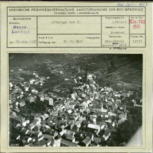 Rheinbrohl (Landkreis Neuwied, Gemeinde Bad Hönningen), Gesamtansicht, Ortslage von Süden