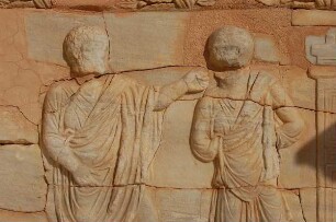 Libyen - römische Ausgrabungen : Reliefs im römischen Theater von Sabrata, aufgenommen 2006