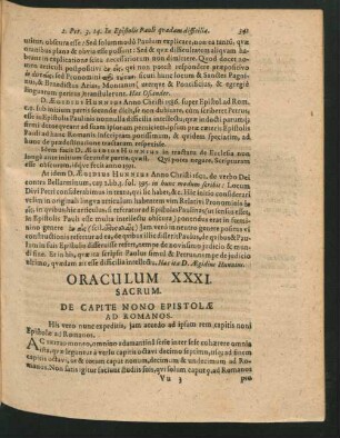 Oraculum XXXI. Sacrum - Oraculum XL. Sacrum.