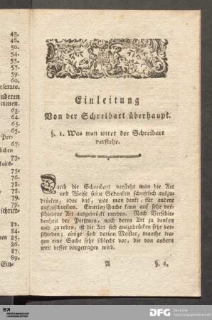 Einleitung Von der Schreibart überhaupt.