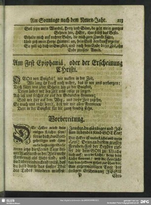 Am Fest Epiphaniä, oder der Erscheinung Christi