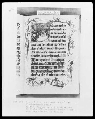 Glockendon-Missale — Initiale S (Uscepimus), darin Darstellung Christi im Tempel, Folio 115recto