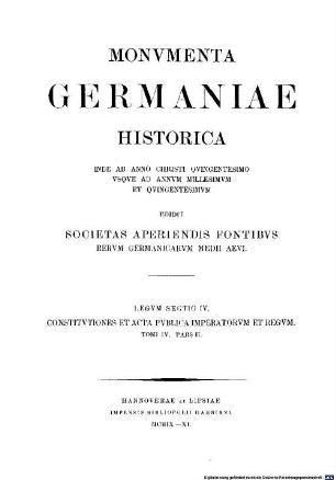Monumenta Germaniae Historica : inde ab anno Christi 500 usque ad annum 1500. 4,2, Inde ab a. MCCXCVIII. usque ad a. MCCCXIII ; Pars 2