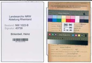 Entnazifizierung Heinz Birkenbeil , geb. 03.11.1912 (Schlosser)