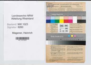 Entnazifizierung Heinrich Magener , geb. 06.04.1887 (kaufmännischer Angestellter)