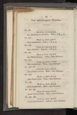 Von unbekannten Meistern.