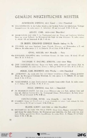 Gemälde neuzeitlicher Meister (Nr. 59 - 115)