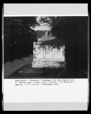 Denkmal für die Opfer des 1. Weltkrieges