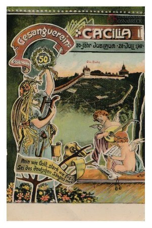 Gesangverein Esslingen: Cäcilia, 50jähr. Jubiläum 1907 - Rein wie Gold, stark wie Erz/ Sei des deutschen Sängers Herz
