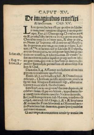 De imaginibus crucifixi & sanctorum. Cap. XV.