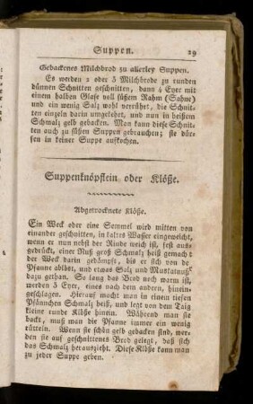 Suppenknöpflein oder Klöße.