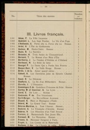 III. Livres français