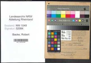 Entnazifizierung Robert Backe , geb. 04.06.1884 (Koch)