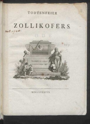 Todtenfeier Zollikofers