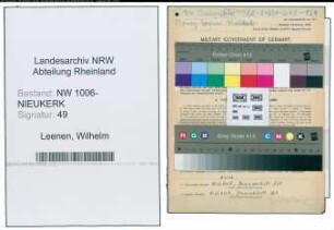 Entnazifizierung Wilhelm Leenen , geb. 27.11.1896 (Landwirt)