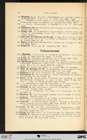 Volkswirtschaft (Nr. 407a - 495)