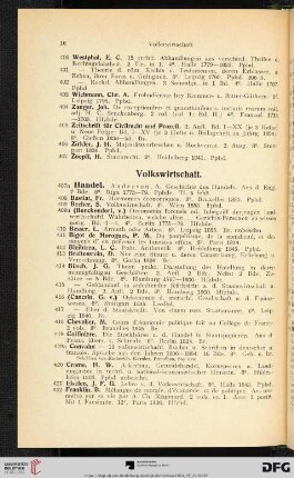 Volkswirtschaft (Nr. 407a - 495)