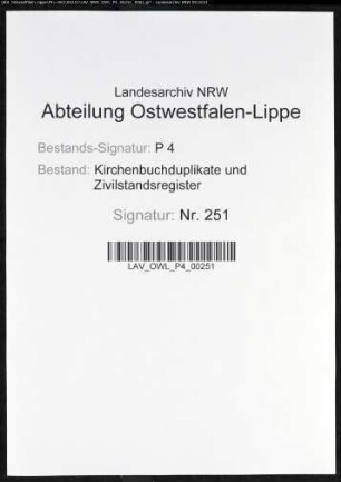 Kirchenbuchduplikat der katholischen Gemeinde Wattenscheid, Stadt (GHT 1823, 1826). (Gemeinde: Katholischen Gemeinde)