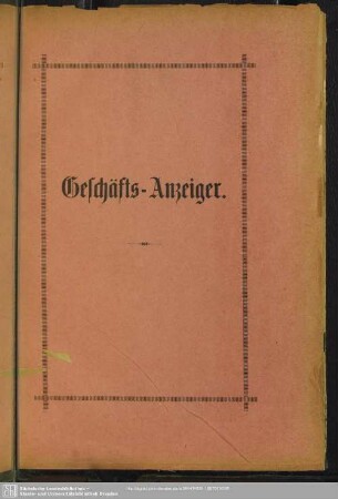 Anzeigen : Geschäfts-Anzeiger