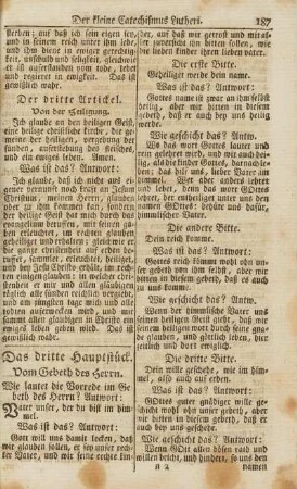 Das dritte Hauptstück. Vom Gebeth des Herrn