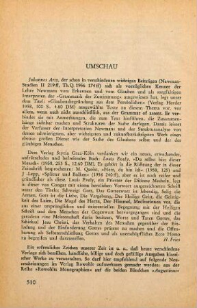 510-511 [Rezension] Rowohlts Monographien; Augustinus, Bernanos