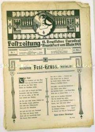 Festzeitung. 11. Deutsches Turnfest Frankfurt am Main 1908. Nr. 1, 25. März 1908